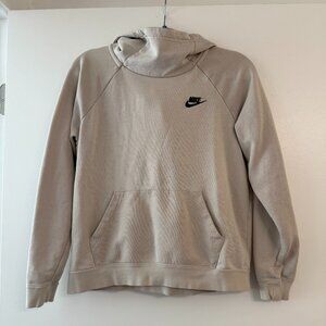 Nike Cream Sportswear Funnel Neck Hoodie - size Small